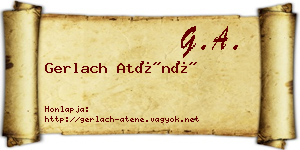 Gerlach Aténé névjegykártya